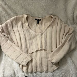 (L) cropped cream sweater
